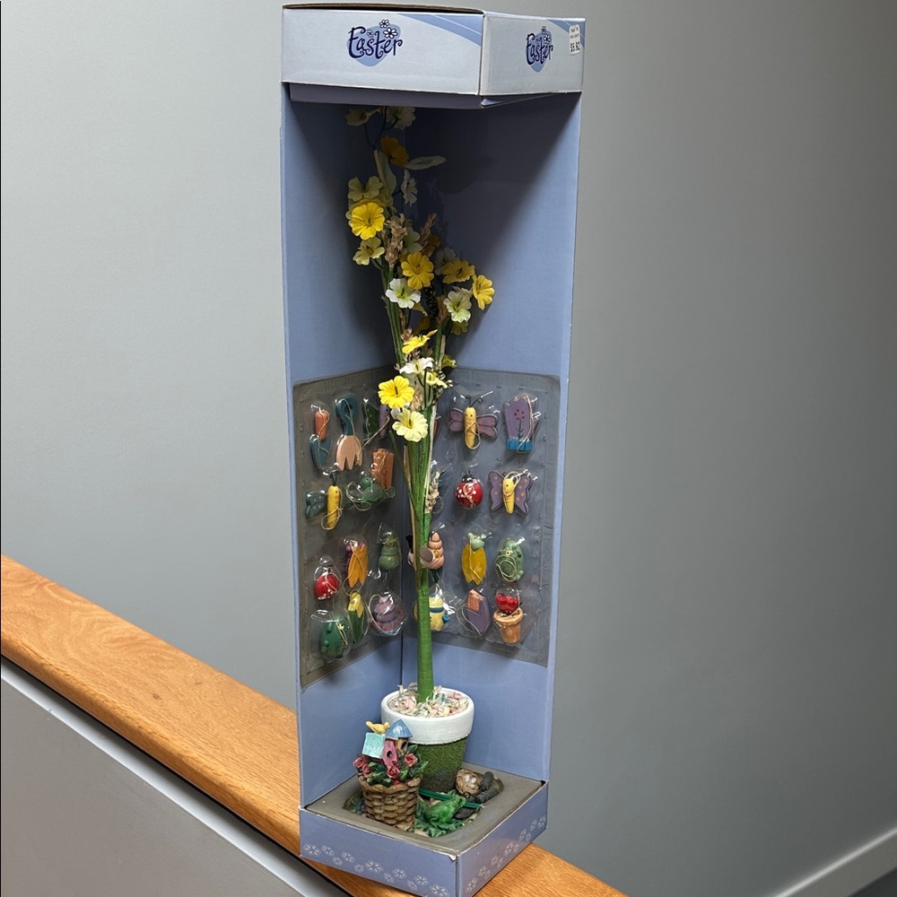 Easter Floral Stem Display with Decorative Eggs